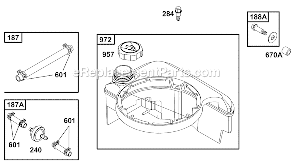 Page F Diagram and Parts List for 12B800SERIES  Briggs and Stratton Engine